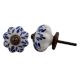 White Navy Blue Leaf Knob